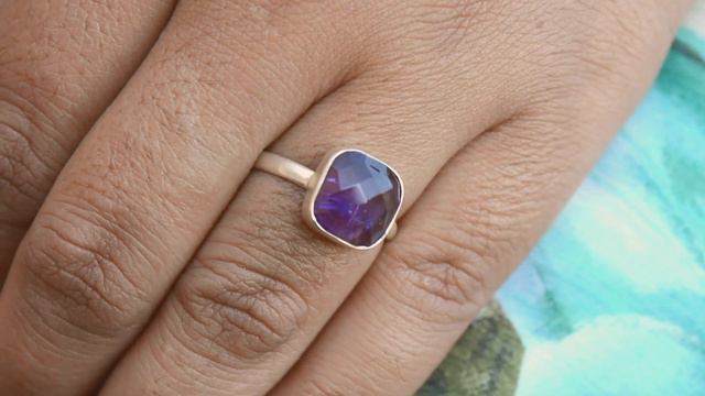 Amethyst Ring, Lavender Gemstone Ring, Purple Stone Ring, Minimalist Silver Ring, Handmade Jewelry смотреть онлайн
