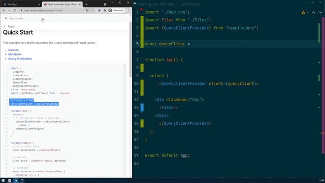 02. первый запрос | react-query смотреть онлайн