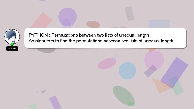 PYTHON : Permutations between two lists of unequal length смотреть онлайн
