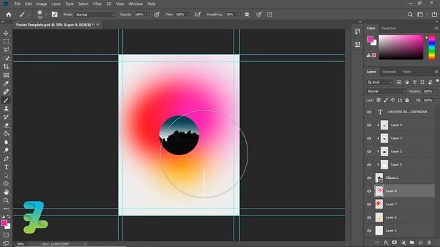 Circle Color Grading Blurry Style Magdiel Lopez - Tutorial photoshop CC 2020 смотреть онлайн