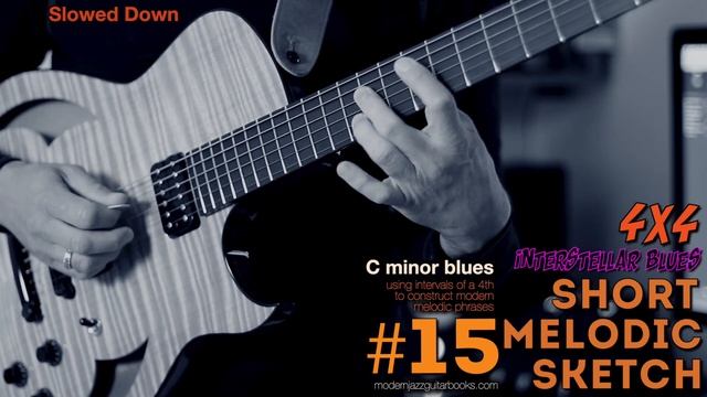 Short Melodic Sketch #15 - 4x4 (Interstellar Blues) Modern Melodic Phrasing using Intervals of a 4t смотреть онлайн