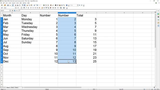 Top 5 Open Office Calc short cuts to save you time - Part 1 смотреть онлайн