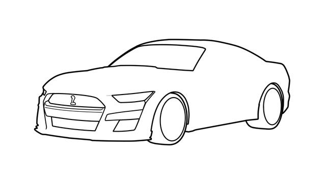 How to draw a FORD MUSTANG SHELBY GT500 / drawing ford mustang gt 500 2020 car смотреть онлайн