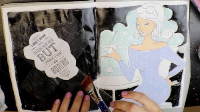 How To Create A Pop Art Journaling Page - Creating a Black Background смотреть онлайн