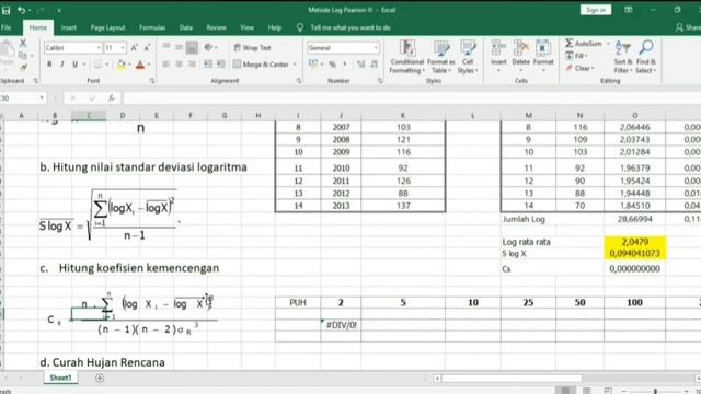 CURAH HUJAN RENCANA METODE LOG PEARSON III DENGAN EXCEL смотреть онлайн