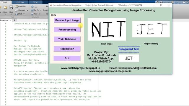 matlab code for Handwritten Character Recognition using image processing смотреть онлайн