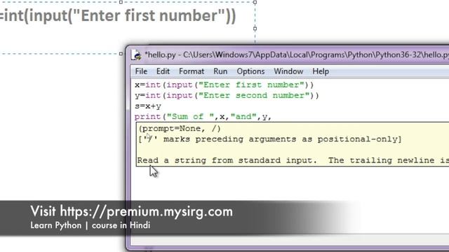 Python Script to add two numbers in Hindi смотреть онлайн