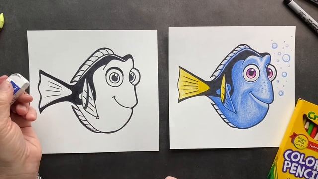 How to draw Dory from Finding Nemo. Happy drawing! смотреть онлайн
