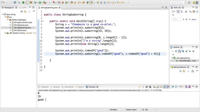 Java String indexOf and lastIndexOf смотреть онлайн
