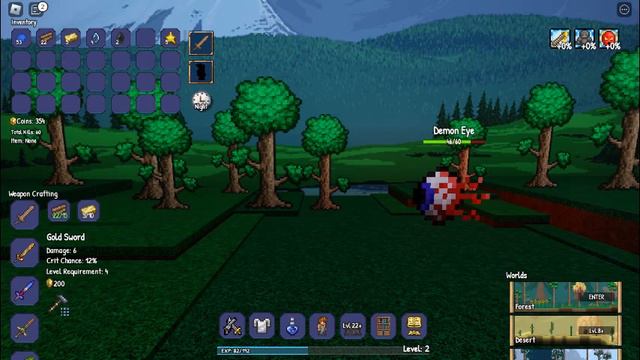 Jogo de clicker do Terraria, parte 1. ( Jogo da Roblox.) смотреть онлайн