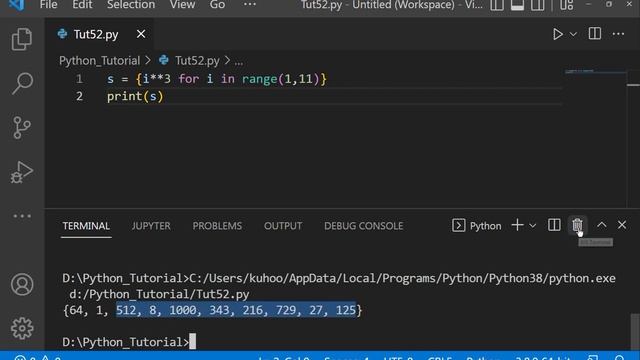 Python Tutorial #tutorial 52|| Set comprehension in Python смотреть онлайн
