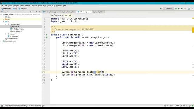 Kotlin: Lecture 28 Referential and Structural Equality Bangla | Double Equal And Triple Equal means смотреть онлайн