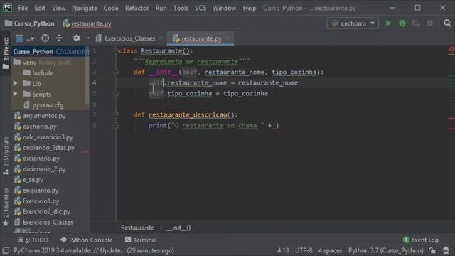 Curso Completo de Python - Aula 35 - Exercitando Classes - Parte 1 смотреть онлайн