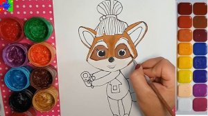 Енотки Дока из мультика. Раскраска для детей