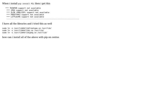 How to install PIL with zlip and jpg support in centos with pip python? смотреть онлайн