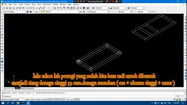 AUTOCAD 2007 - Tutorial 3D Modeling Framework Machine смотреть онлайн