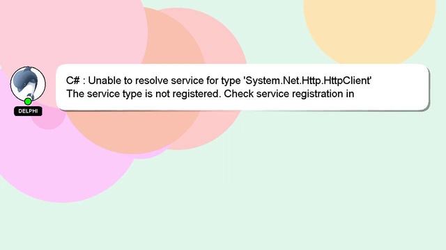 C# : Unable to resolve service for type 'System.Net.Http.HttpClient' смотреть онлайн