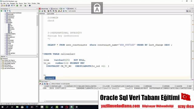 18-CONSTRAINTS Özel İsim Verme Ve Sorgulama İşlemleri |ORACLE SQL VERİ TABANI DERSLERİ смотреть онлайн