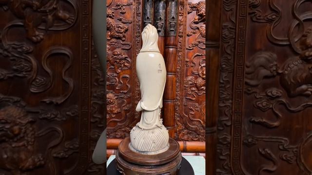 Small Vintage Finish Off White Ivory Color Porcelain Kwan Yin Statue ws1457 смотреть онлайн