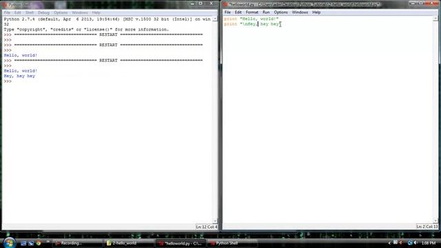 Python 2.7 Tutorials | Hello, World! [commentary] смотреть онлайн