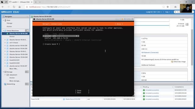 Install Ubuntu Server 20.04 LTS on VMware vSphere Hypervisor ESXi 6.5 смотреть онлайн