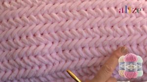 Alize Velluto ile Balıksırtı Battaniye • Herringbone Blanket • Одеяло из узора «рыбий хребет»