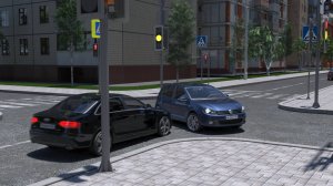 ДТП при проезде перекрёстка на жёлтый сигнал светофора