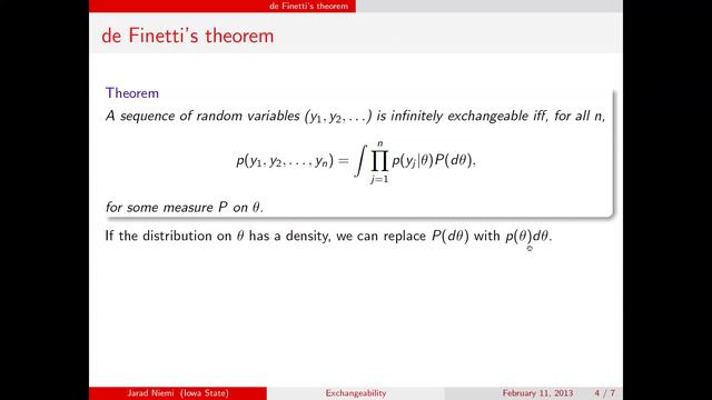Exchangeability of random sequences смотреть онлайн
