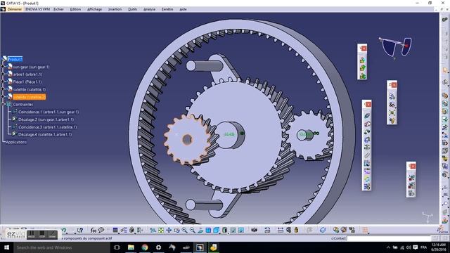 PART 1: Catia V5 Tutoriel: Planetary gear set Assembly & simulation смотреть онлайн