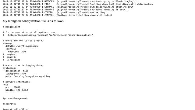 Databases: MongoDB Shutting down. Signal 15 смотреть онлайн