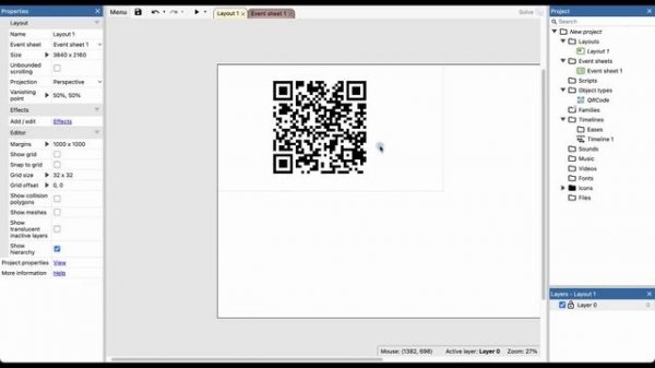 QR Code (QR код) | Урок №99 | Курс по Construct 3 | Разработка игр