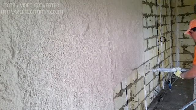 Машинная штукатурка стен гипсовой смесью Knauf MP75. Белгород. ТСК ЕвроМастер. смотреть онлайн