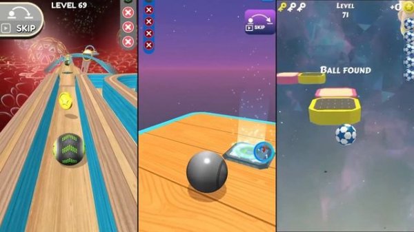 Going Balls vs Sky Rolling Balls vs Action Balls Gameplay Comparison (Levels 66-70)