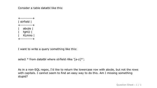 MySQL : Case sensitive RLIKE смотреть онлайн