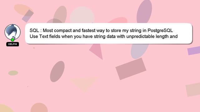 SQL : Most compact and fastest way to store my string in PostgreSQL смотреть онлайн