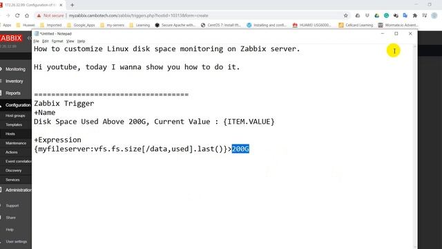 How to customize Linux disk space monitoring on Zabbix server(#05) смотреть онлайн