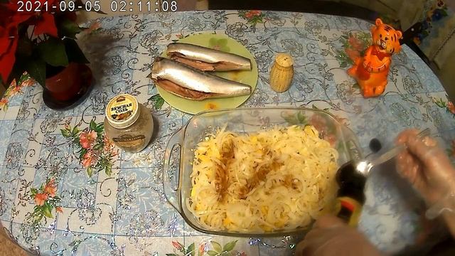 Запечённая рыбка скумбрия с картофелем