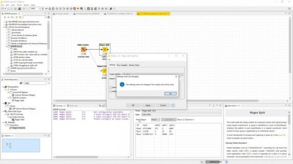 KNIME - splitting cell by space (regex)