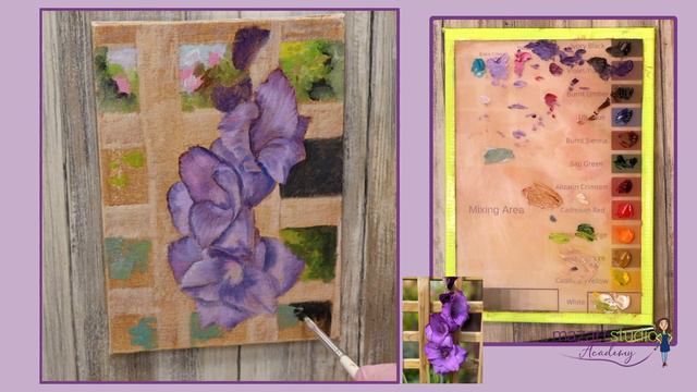 How to paint Flowers in oils - Purple Gladioli смотреть онлайн