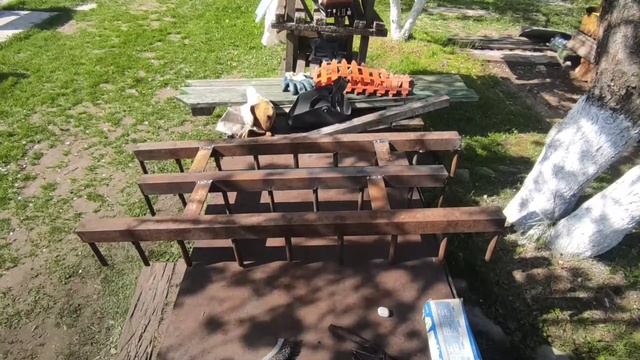 Борона самодельная на беларус(МТЗ)132 Н. На жëсткой сцепке. смотреть онлайн