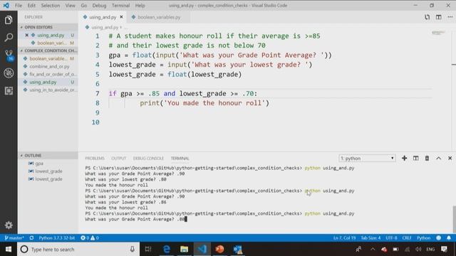 Demo: Complex Conditions | Python for Beginners [24 of 44] смотреть онлайн