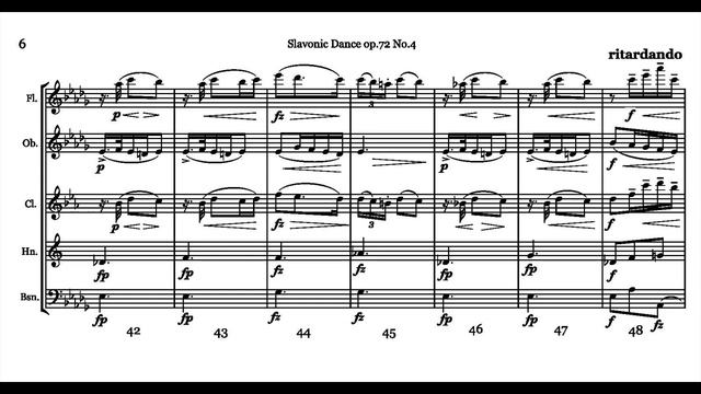 DVORAK Slavonic Dance op72 No4 - arr. for Wind Quintet смотреть онлайн