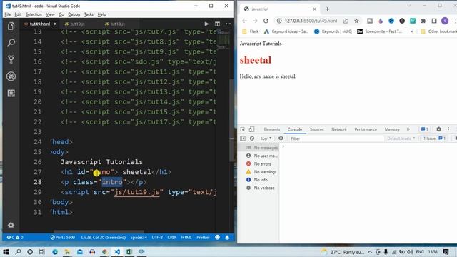 Java Script Tutorial : HTML Element Selectors in JavaScript | web development #65 #codewithsheetal смотреть онлайн