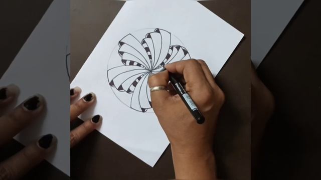 ZenTangle flower pattern step by step смотреть онлайн