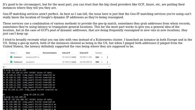 Why GCP Kubernetes Node host location for europe-north1 seems to be in US? смотреть онлайн