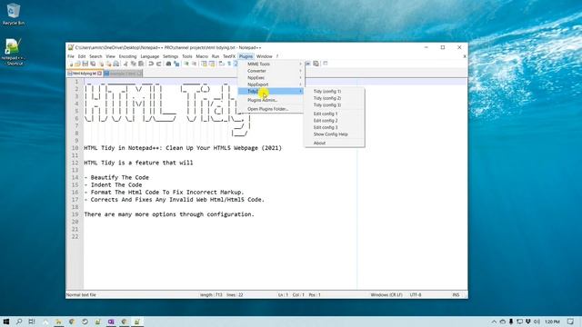HTML Tidy in Notepad++: Beautify and Format HTML5 Code (With Example) смотреть онлайн