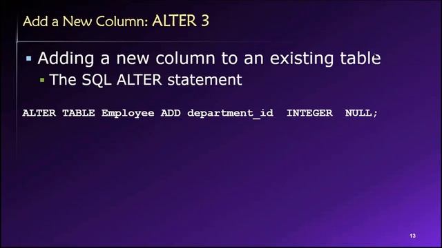 Topic 03, Part 04 - The SQL ALTER Statement смотреть онлайн