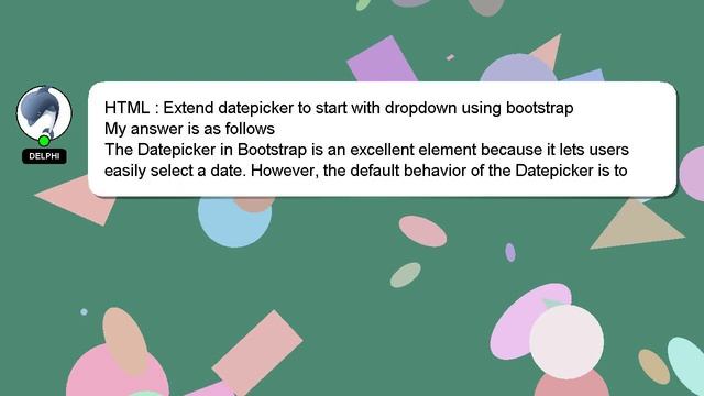 HTML : Extend datepicker to start with dropdown using bootstrap смотреть онлайн
