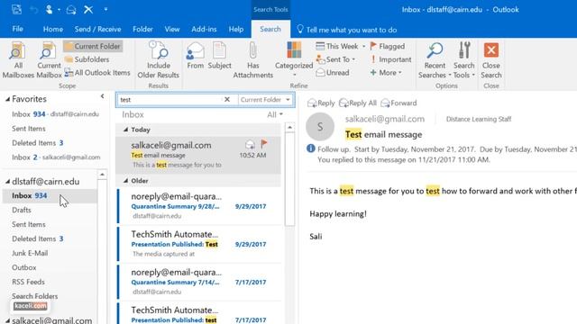 Outlook 2016 Tutorial: Searching for Messages in Folders and Subfolders смотреть онлайн