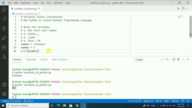 Variables in Python || Python Tutorial 11 смотреть онлайн